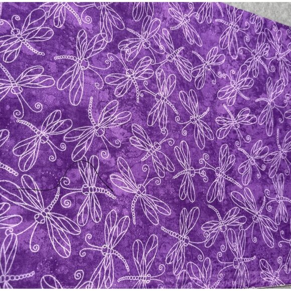 Purple Dragonfly Print Cotton Fabric 12" x 44" Quilting Sewing Material Crafts D - Picture 2 of 4